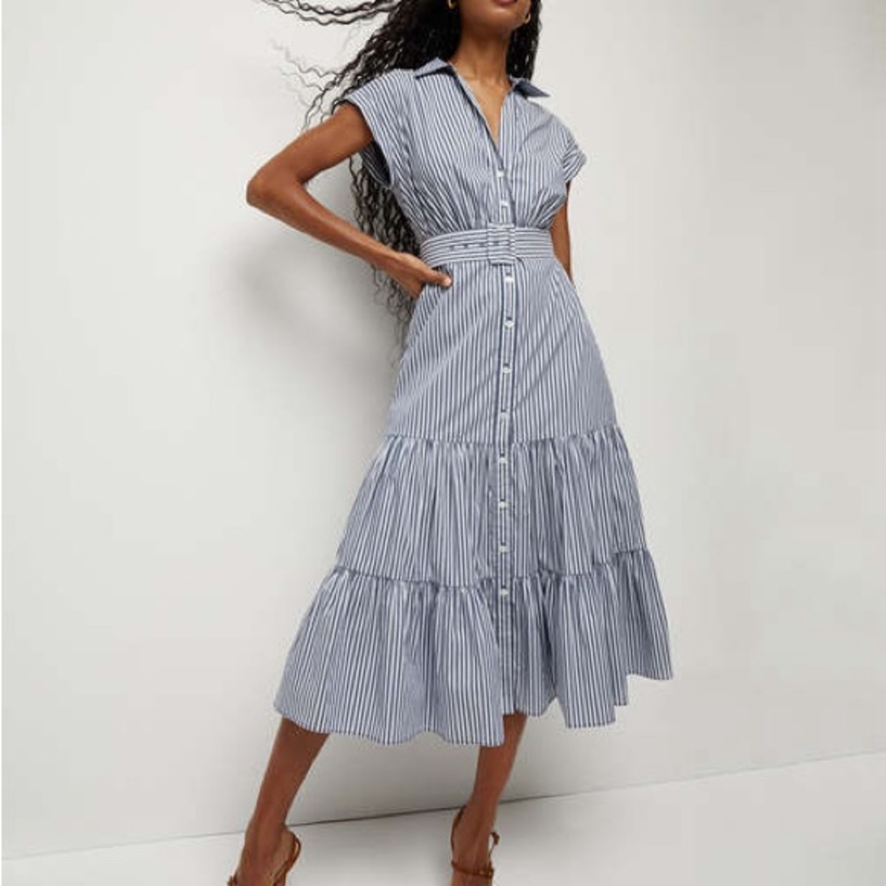 NWOT Veronica Beard Vanessa Striped Dress Blue Multi Dress size 12 - Picture 5 of 5